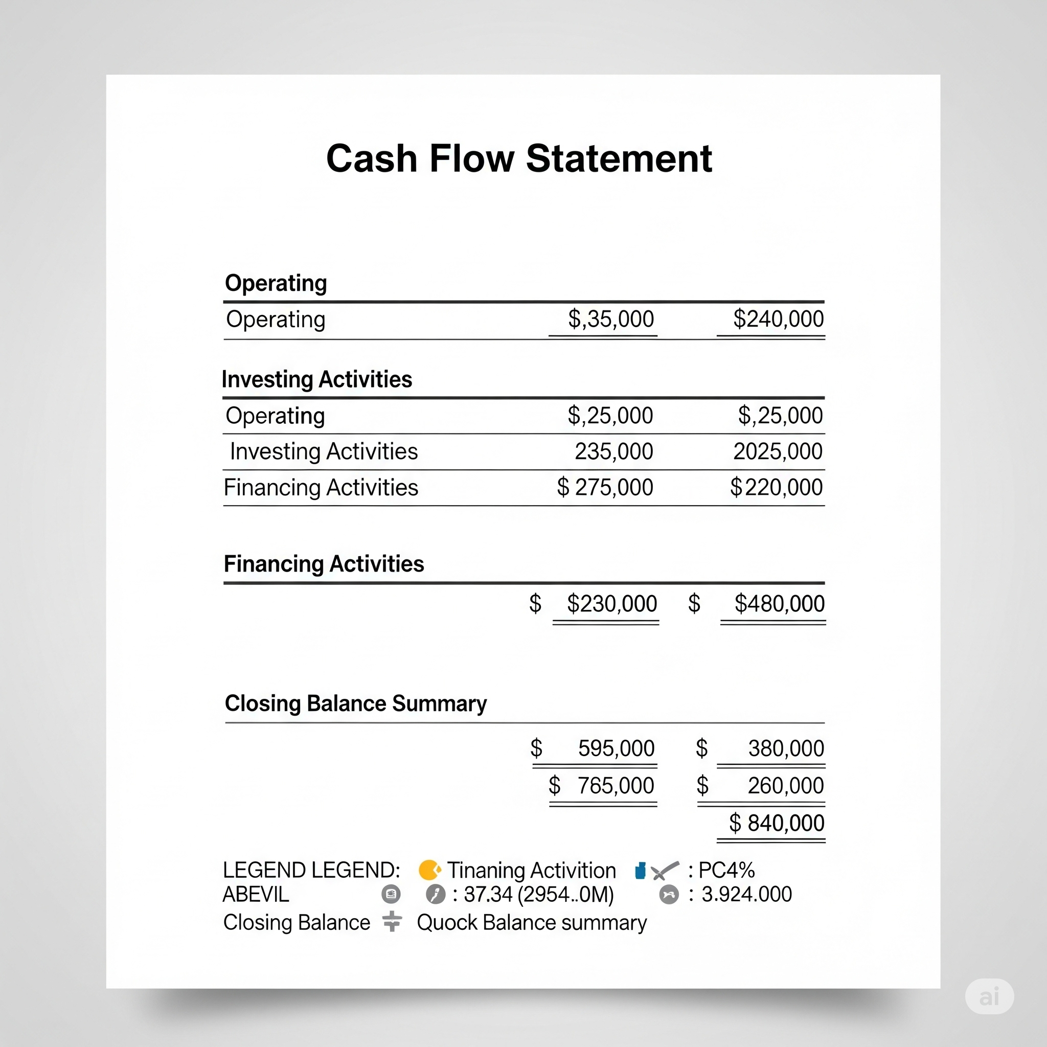 cash flow  statement