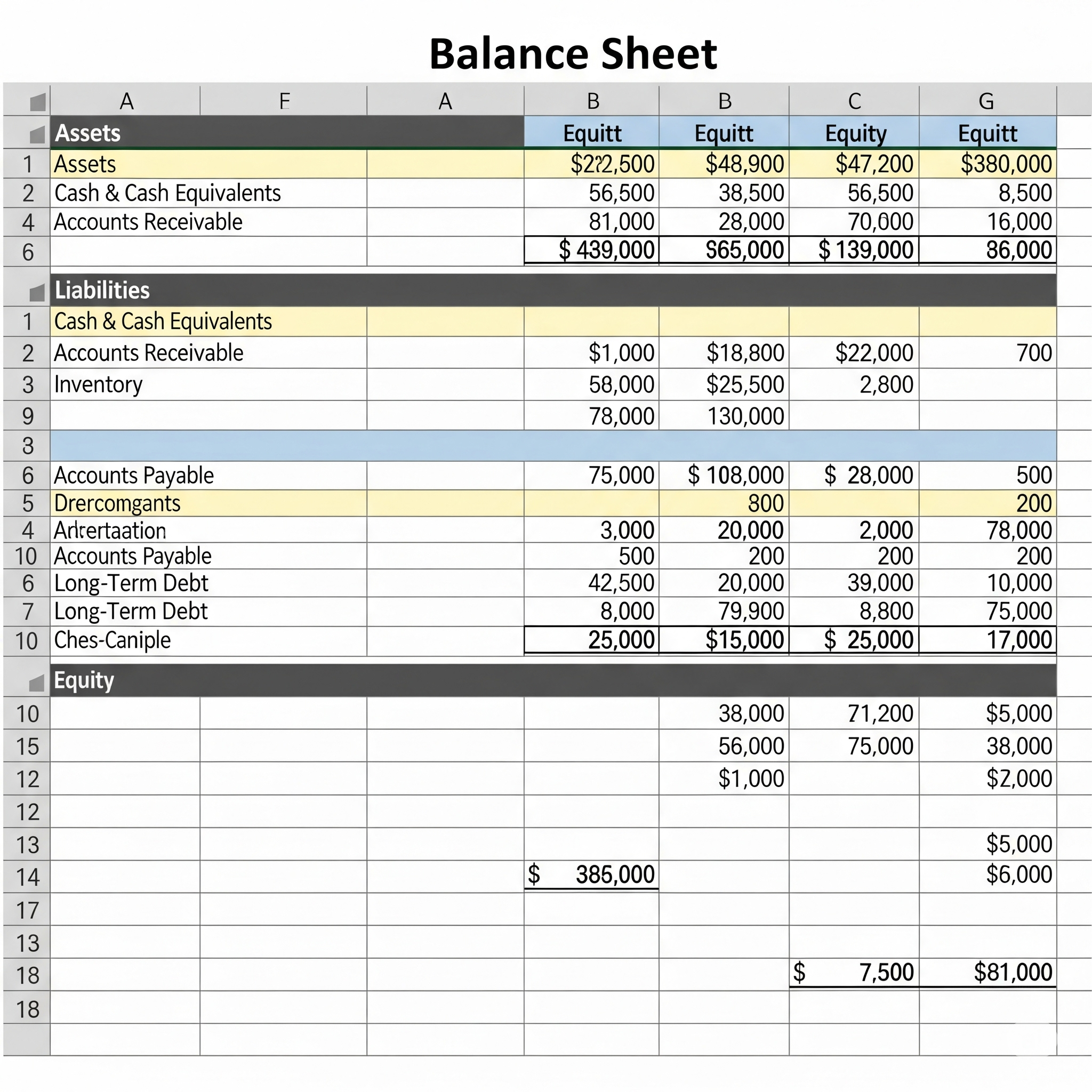 ecel balance